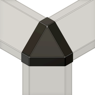 60-280-1 MODULAR SOLUTIONS PART<br>END CAP FOR 3-WAY BODY CONNECTION, ANGULAR, BLACK, USED WITH 40-010-1